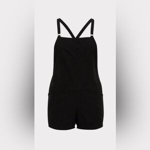 Torrid 3.5 Inch Stretch Linen Blend Shortall